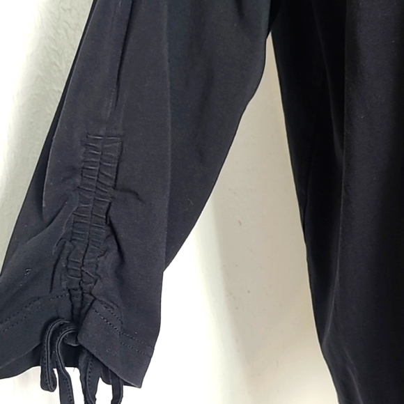 Blair Black Pullover Top with 3/4 Sleeves with Ruching & a Tie, Size 2X - Picture 3 of 8